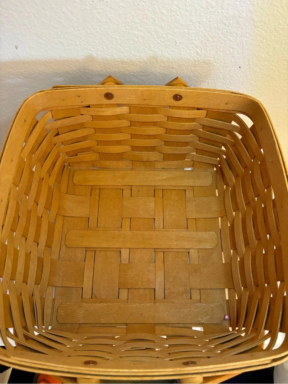Vintage 1995 Longaberger Square Cake Basket, Swing Handles, 12”x12”x6.25”